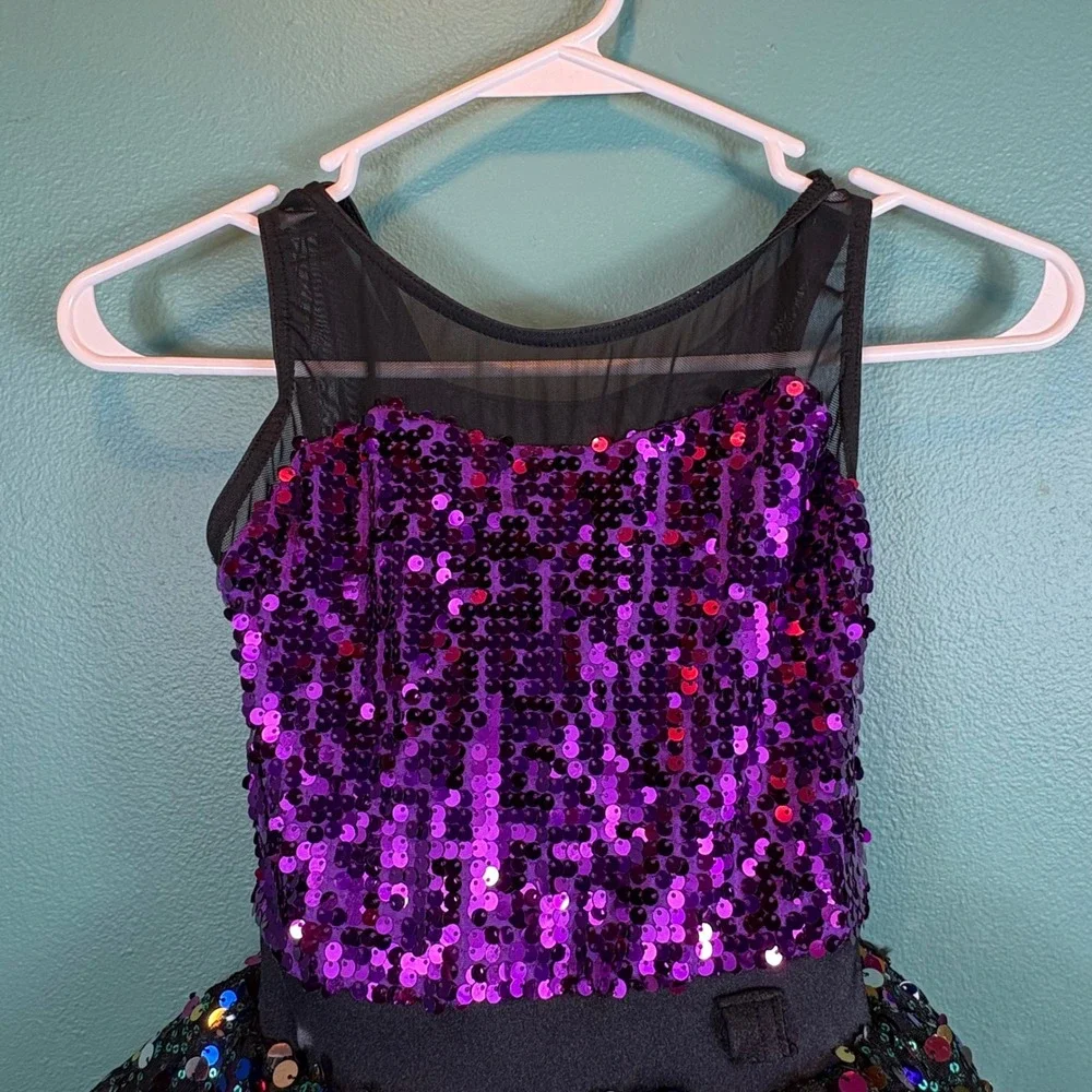 Weissman Purple‎ Sequin Ombre Dance Costume Lyrical Jazz Girls MC